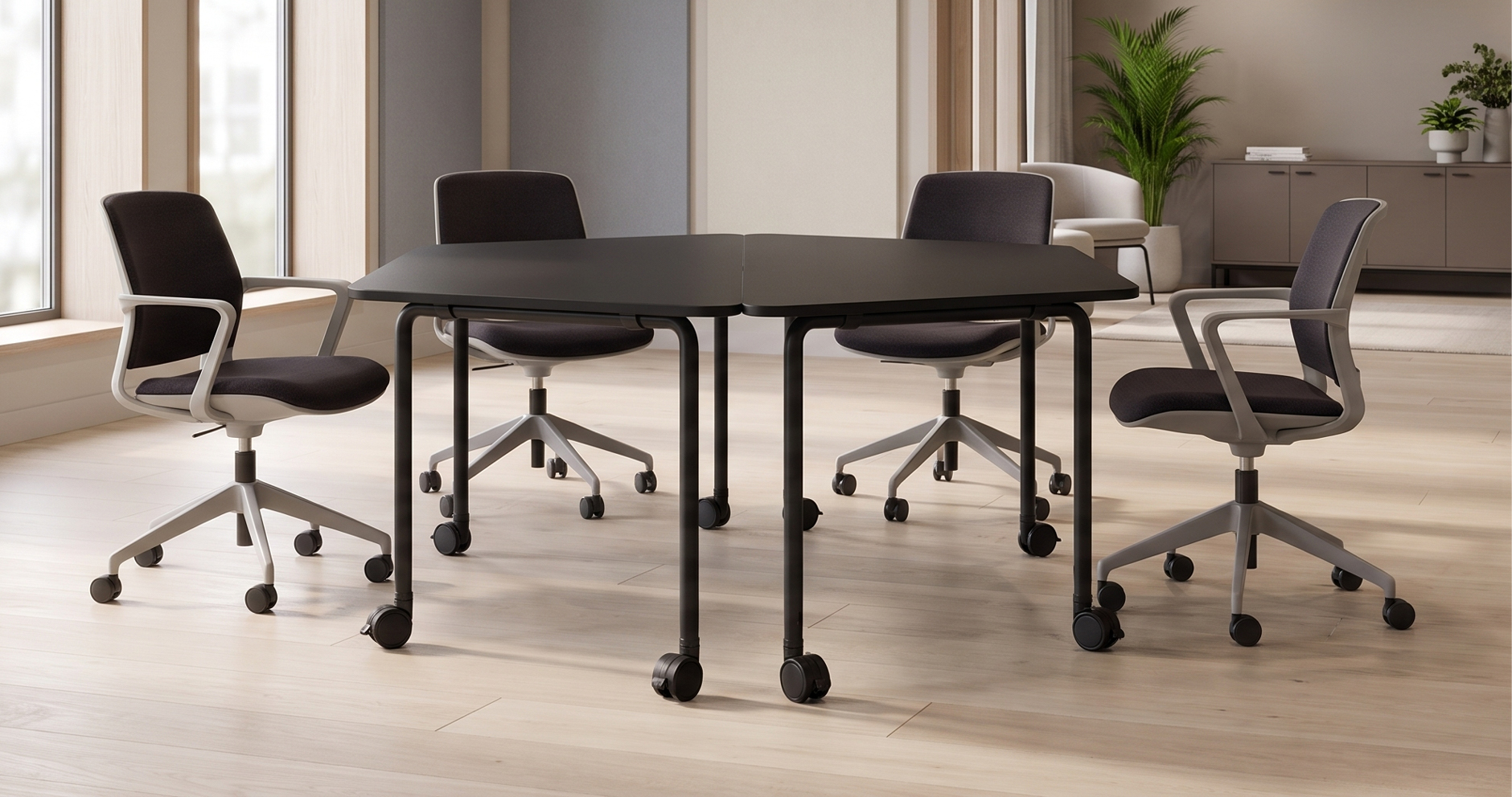 Folding Trapezoidal Table